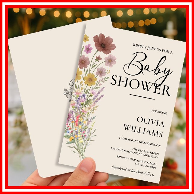 Invitación Wildflower Boho Baby Shower (Subido por el creador)