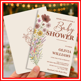 Invitación Wildflower Boho Baby Shower