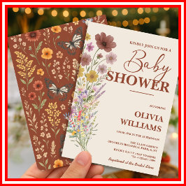 Invitación Wildflower Boho Baby Shower