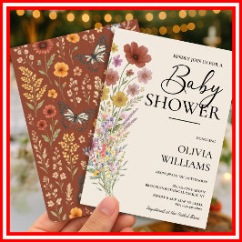 Invitación Wildflower Boho Baby Shower