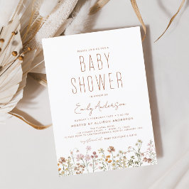Invitación Wildflower Boho Baby Shower Elegant Modern