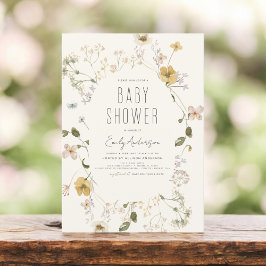 Invitación Wildflower Boho Baby Shower Elegant Modern