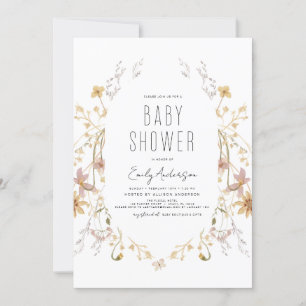 Invitación Wildflower Boho Baby Shower Elegant Modern