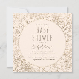 Invitación Wildflower Boho Baby Shower Terracotta Modern