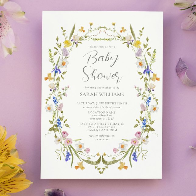 Invitación Wildflower Boho Floral Baby Shower (Spring Blooms: A Floral Baby Shower Celebration!)