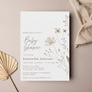 Invitación Wildflower Boho Floral Baby Shower