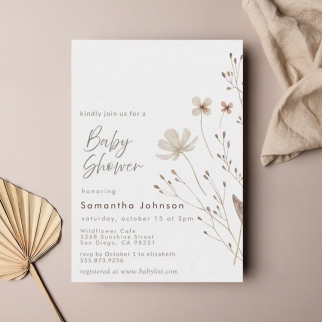 Invitación Wildflower Boho Floral Baby Shower (Subido por el creador)