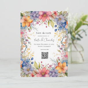 Invitación Wildflower boho moda wreath salvar la cita