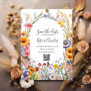 Invitación Wildflower boho moda wreath salvar la cita