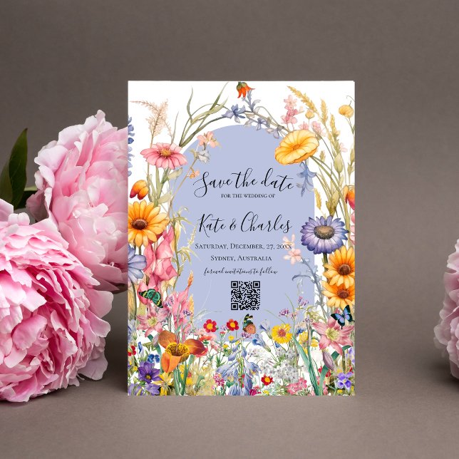 Invitación Wildflower boho moda wreath salvar la cita (Subido por el creador)