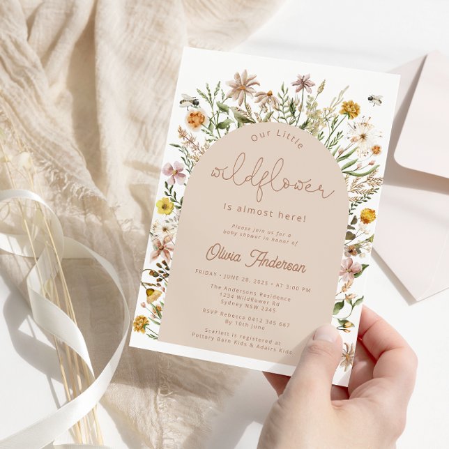 Invitación Wildflower Boho Modern Baby Shower (Subido por el creador)