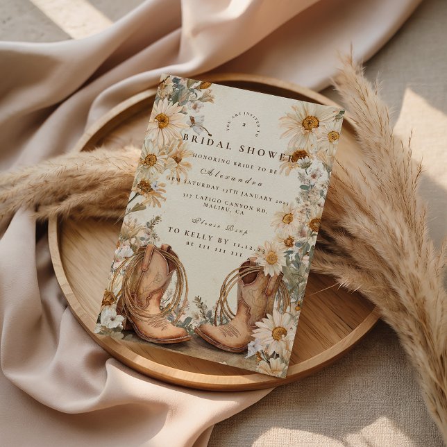 Invitación Wildflower Boots Country Bridal Shower (Subido por el creador)