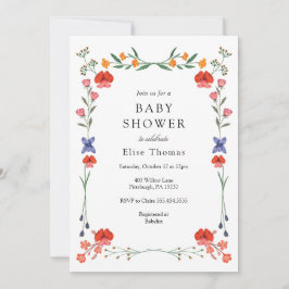 Invitación Wildflower Botanic Garden Baby Shower