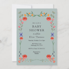 Invitación Wildflower Botanic Garden Baby Shower