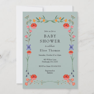 Invitación Wildflower Botanic Garden Baby Shower