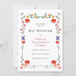Invitación Wildflower Botanic Garden Bat Mitzvah 