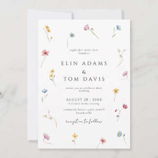 Invitación Wildflower Botanical Floral Wedding Invitation
