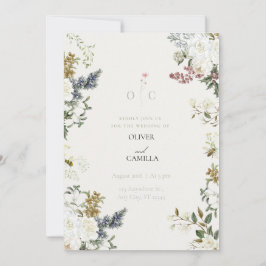 Invitación Wildflower Botanical Wedding Invitation Template