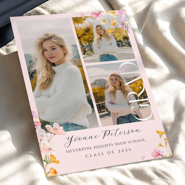 Invitación Wildflower & Bow Graduation Invitation (Subido por el creador)