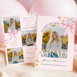 Invitación Wildflower & Bows Graduation Invitation