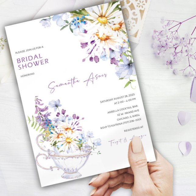 Invitación Wildflower Bridal Shower Tea Fiesta (Subido por el creador)