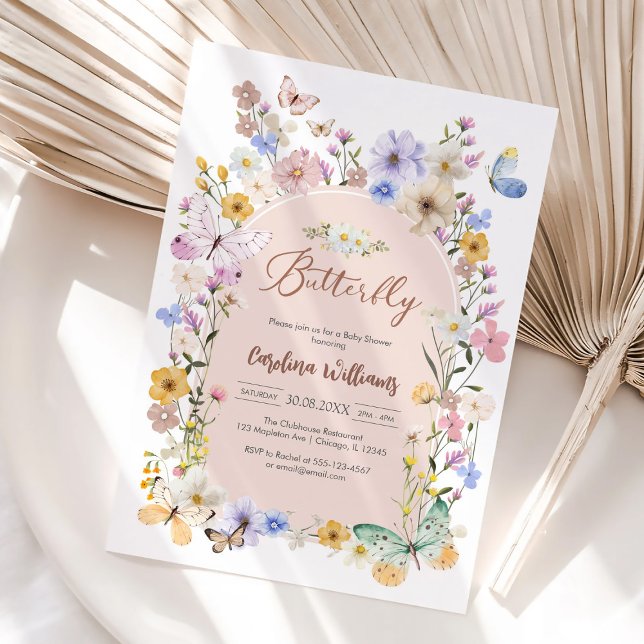 Invitación Wildflower Butterfly Girl Baby Shower Invitation (Subido por el creador)