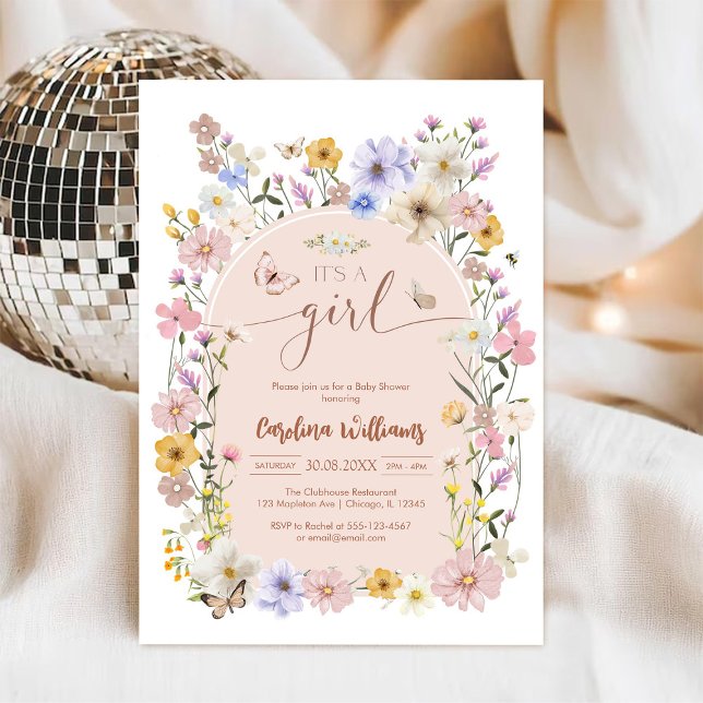Invitación Wildflower Butterfly Girl Baby Shower Invitation (Subido por el creador)