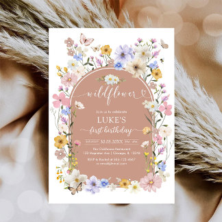 Invitación Wildflower Butterfly Girl Birthday Invitation