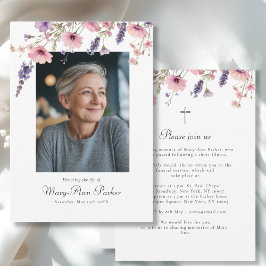 Invitación Wildflower "Celebration of Life" Photo Funeral 