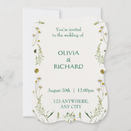 Invitación Wildflower classic floral Minimalist Invitations