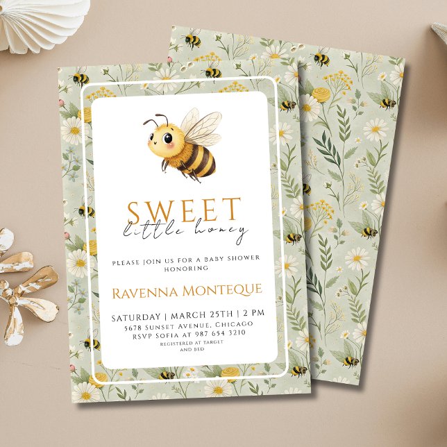 Invitación Wildflower Custom A Sweet Little Honey Baby Shower (Subido por el creador)