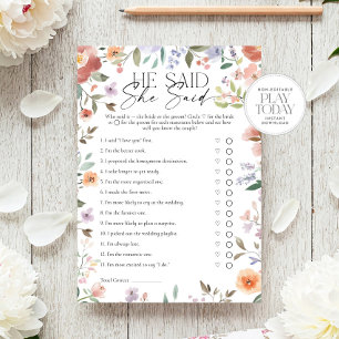 Invitación Wildflower Dijo, Dijo, Dijo Que La Ducha Británica