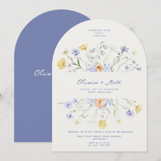 Invitación Wildflower Elegant Handwritten Wedding Wedding