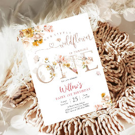 Invitación Wildflower Fairy 1st Birthday Invitation