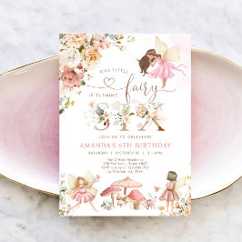 Invitación Wildflower Fairy Six Girl 6th Birthday Invitation