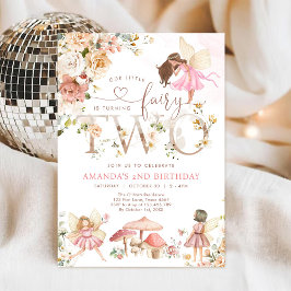 Invitación Wildflower Fairy Two Girl 2nd Birthday Invitation