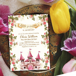 Invitación Wildflower Fairytale Princess Castle Baby Shower