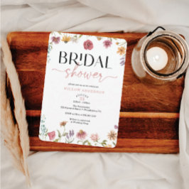 Invitación Wildflower Field Boho Bridal Shower Invitation