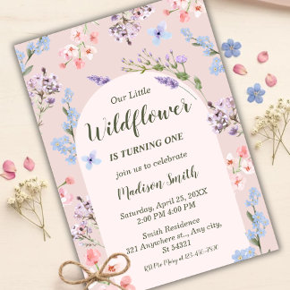 Invitación Wildflower First Birthday