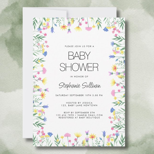 Invitación Wildflower Floral Baby Shower (Subido por el creador)