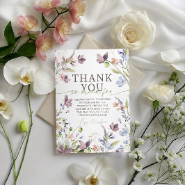 Invitación Wildflower Floral Birthday Thank You Card