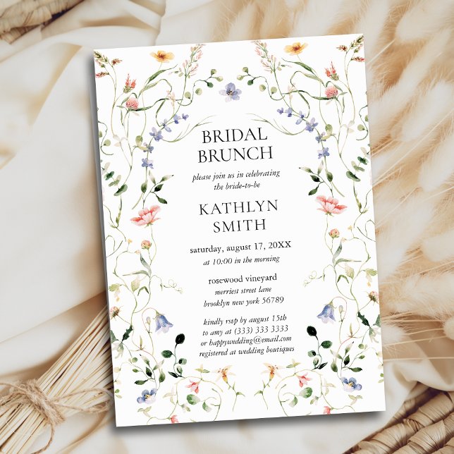 Invitación Wildflower Floral Wreath Garden Bridal Brunch (Subido por el creador)