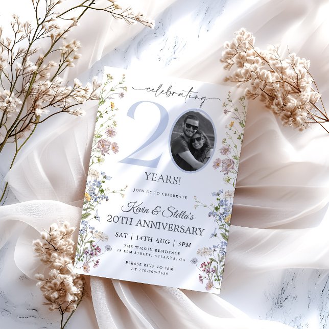 Invitación Wildflower Foto 20 Aniversario (Subido por el creador)