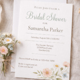 Invitación Wildflower Garden Bridal Shower
