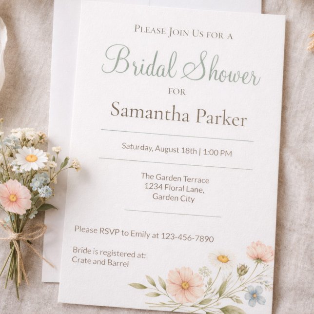 Invitación Wildflower Garden Bridal Shower (Subido por el creador)
