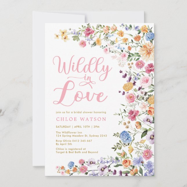 Invitación Wildflower Garden Bridal Shower (Anverso)