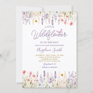 Invitación Wildflower Garden Floral Está En El Camino De Baby
