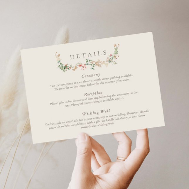 Invitación Wildflower Garden Floral Wreath Detail Card (Subido por el creador)