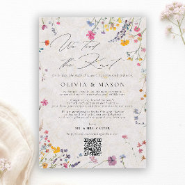Invitación Wildflower Garden Modern Pink Wedding Announcement