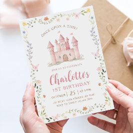 Invitación Wildflower Garden Princess Castle 1st Birthday